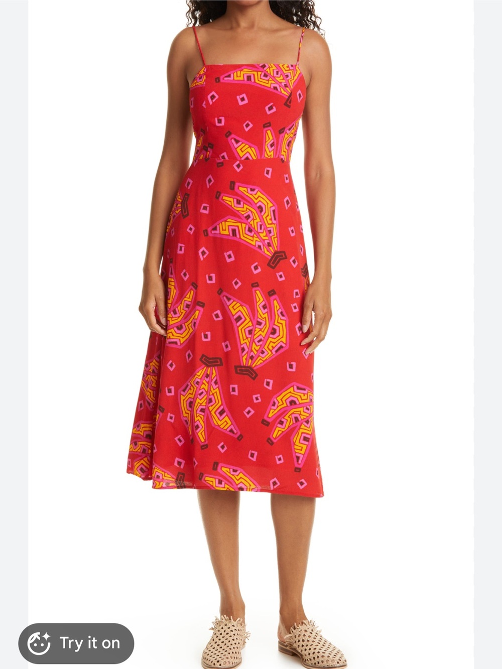 House of Harlow 1960 - Banana Print Cut Out Midi Dress